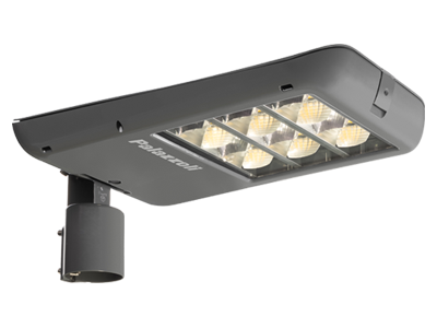 FIT 55 street light fixtures in aluminum alloy with adjustable optics, from 2800lm to 30000lm, ip66