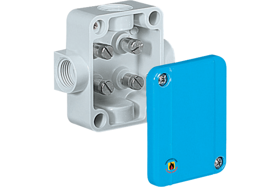 Junction boxes in thermosetting GRP with cage terminals for wall-mounting IP65
