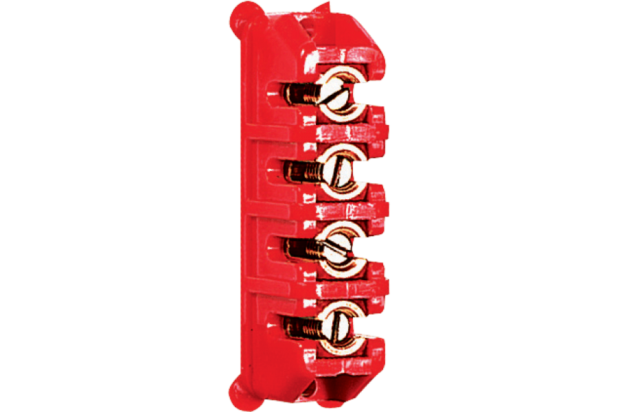 Terminal block with installation by screws for TAIS MIGNON boxes