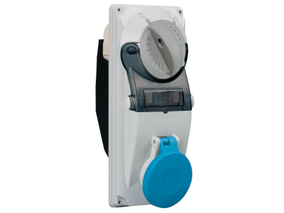 Switched sockets with mechanical interlock and fuse-holder, for flush mounting 50-60Hz IP44