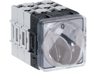 Three-pole reversing switches with 48x48 grey front plate for back panel-mounting IP65