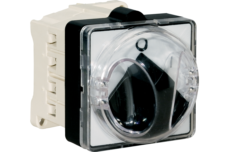 Isolator switches with yellow front plate for back panel-mounting IP65