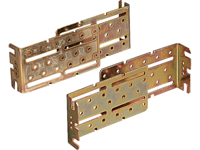 Adjustable spacer support kit in steel for fixing back panel-mounted devices
