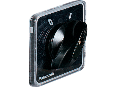 Black handles with aluminium front plate and transparent protection for flush-mounting IP54