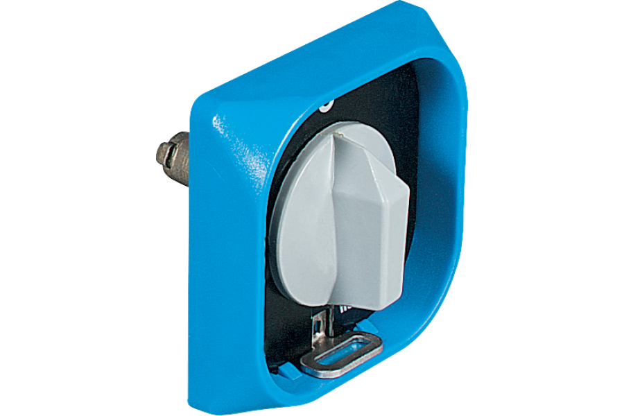 Mandos grises con placa en aluminio anodizado bloqueables con candado y con bloqueo de puerta 16/25A IP65