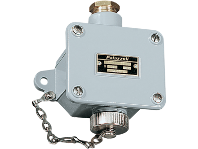 UNAV 1435 socket-outlets in marine grey painted brass with terminal block and UNAV 1948 cable gland 50-60Hz IP66