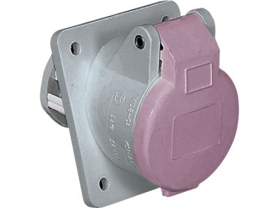 Panel mounted sockets 20° angled, for extra-low voltage IP44