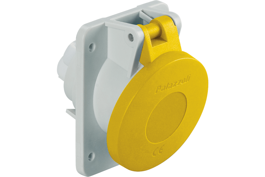 Panel mounted sockets 15° angled, with mini-flange 50-60Hz IP44