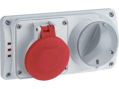 Switched sockets with mechanical interlock and fuse-holder, for flush mounting 50-60Hz IP44