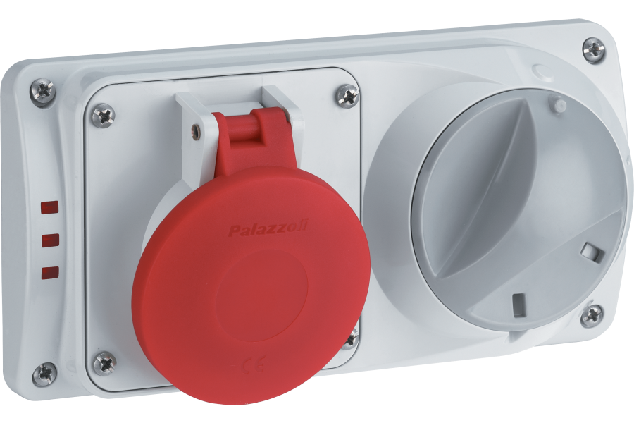 Switched sockets with mechanical interlock and fuse-holder, for flush mounting 50-60Hz IP44