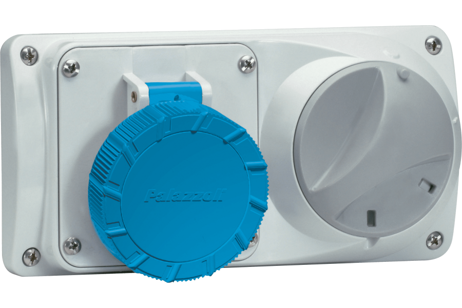 Switched sockets with mechanical interlock, for flush mounting 50-60Hz IP55