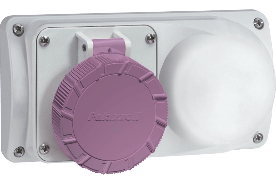 Socket with safety transformer (SELV), for flush mounting 50-60Hz IP55