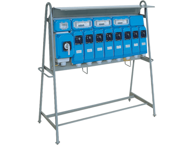 Assemblies for construction sites (ACS) on stand with stainless steel plate with direct outlets protected by MCB 50-60Hz IP65