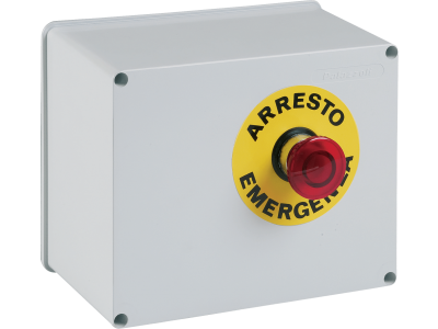 Tapa con pulsador de emergencia para cuadros ASC IP55
