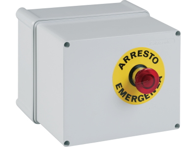 Caja con pulsador de emergencia para cuadros ASC IP55