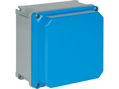 Boxes in thermosetting (GRP) with blind cover for composition of socket boards IP66/IP67