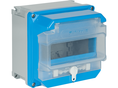 Boxes in thermosetting (GRP) with transparent window for composition of socket boards IP66/IP67