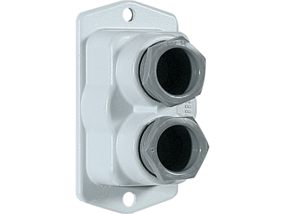 Flanges in aluminium alloy with double thread gas and cable gland for windowed entries IP67