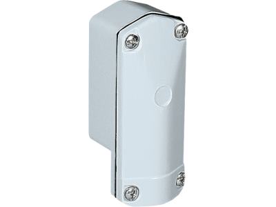 One way junction box 90°angled in aluminium alloy for windowed walls IP30