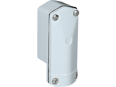 One way junction box 90°angled in aluminium alloy for windowed walls