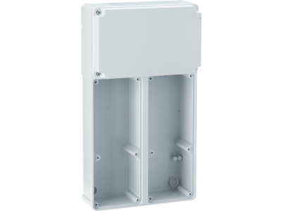 Distribution board with blind cover for one 63A switched socket IP65