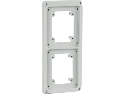 Flange for mounting 2 sockets or 2 caps in a distribution board for TER switched sockets IP55