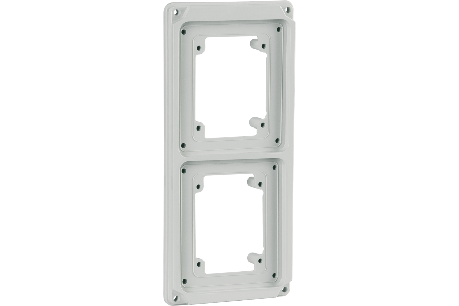 Flange for mounting 2 sockets or 2 caps in a distribution board for TER switched sockets IP55