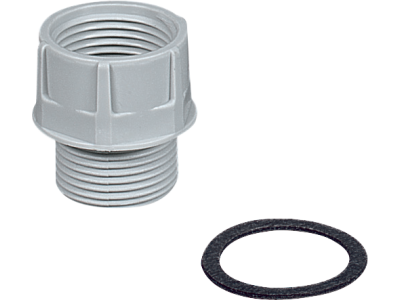 Gas/metric adaptors in insulating material for conduit/box connections IP67