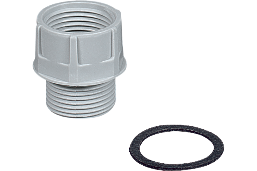 Pg/Gas adaptors in insulating material for tube/box connections IP67