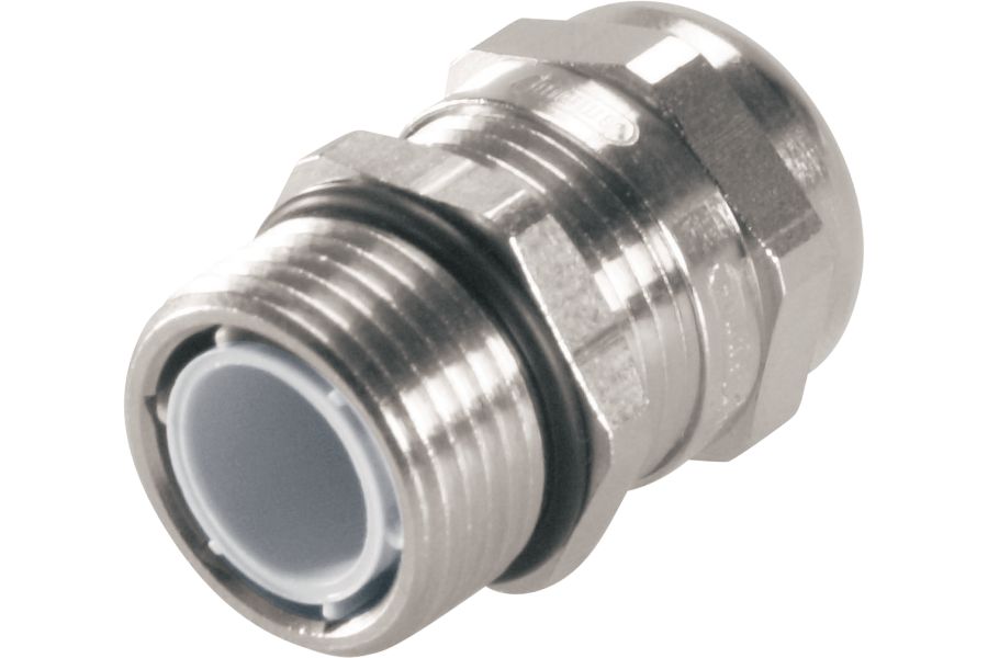 Cable glands in nickel-plated brass with metric pitch with long thread IP68