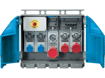 Assemblies for construction sites (ACS) with interlocked socket-outlets protected by fuses entry with terminal block 50-60Hz IP65