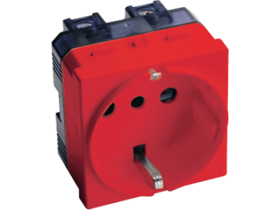 Domestic schuko socket Italian/German standard, P30 type, red colour