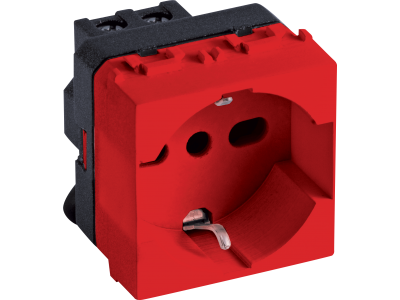 Domestic schuko socket Italian/German standard, P17/P30 type, red colour