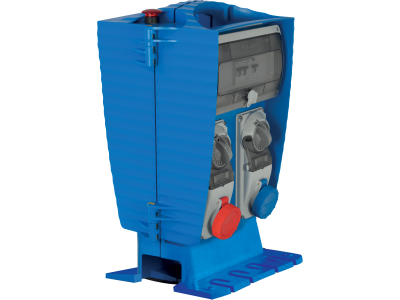 Universal distribution boards foldable with 4 interlocked socket-outlets with power terminal block and fuse protection IP65