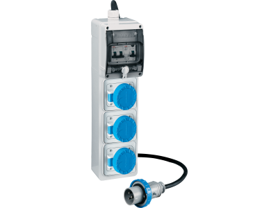 Portable boards with 3 sockets MCB and RCD protection 50-60Hz IP66