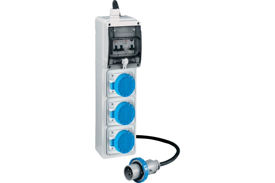 Portable boards with 3 sockets MCB and RCD protection 50-60Hz IP66