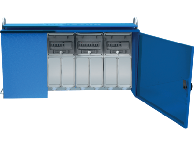 Assemblies for Construction Sites (ACS) in metal cabinet with direct outlets protected by MCB entry with terminal block 50-60Hz IP65