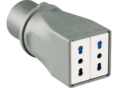 Plug adaptors with 16A industrial plugand domestic sockets 50-60Hz IP20