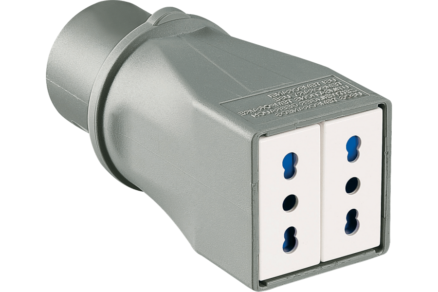 Plug adaptors with 16A industrial plugand domestic sockets 50-60Hz IP20