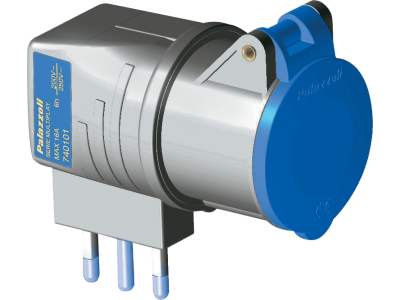Plug adaptor with domestic plugand industrial socket 50-60Hz IP20