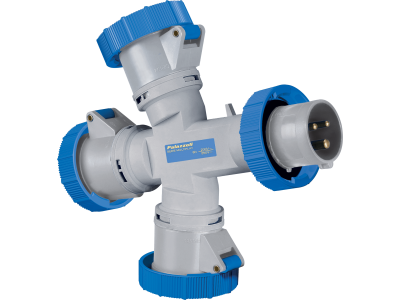 Multipliers with 3 outlets and 16A/32A industrial plug 50-60Hz IP67