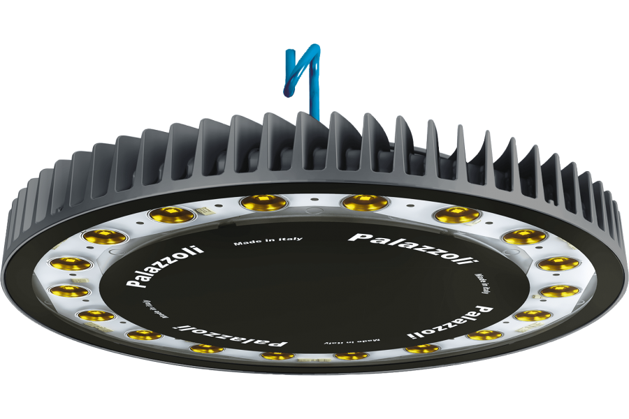 Aparatos LED HT 55°C en suspensión difusor vidrio óptica rotosimétrica IP66/IP67