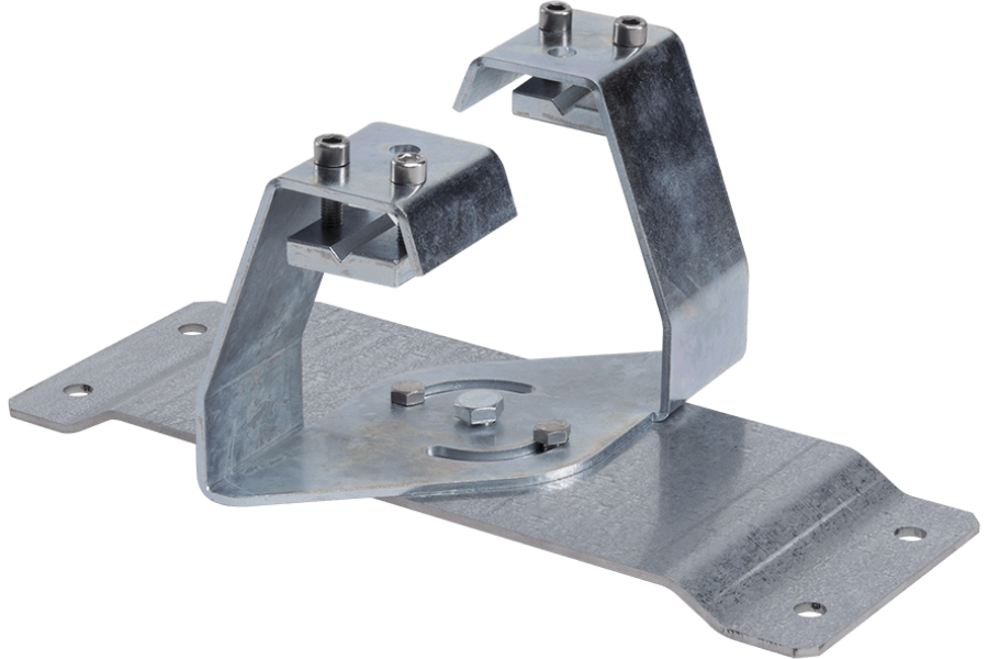 0 - 90° adjustable bracket for mounting on catenary cable