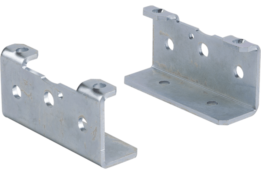 Pair of brackets for mounting on double chain and busbar