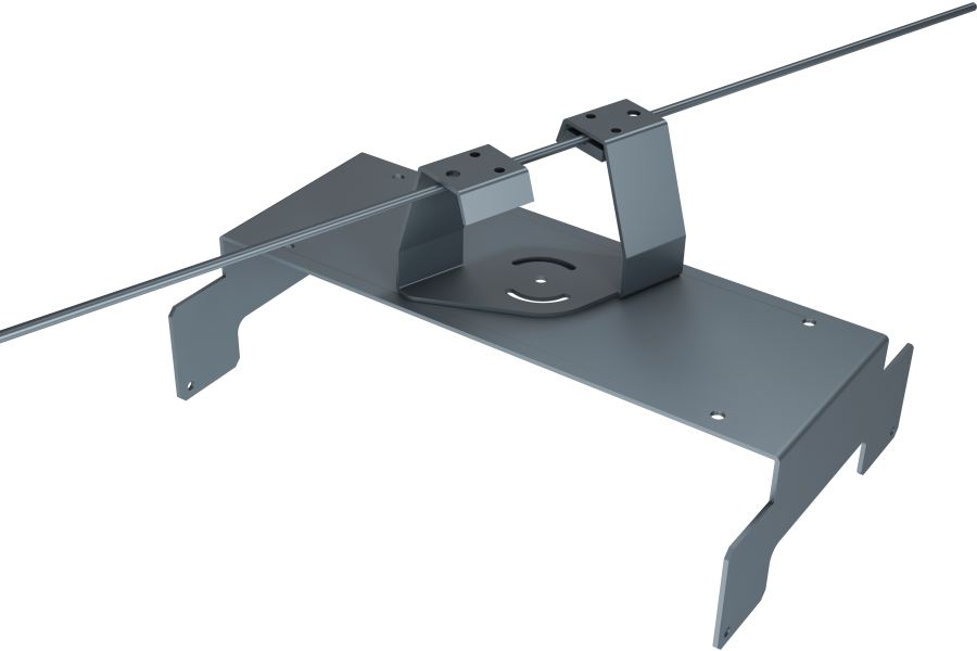 0 - 90° adjustable bracket for mounting on catenary cable