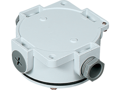 Junction box in aluminium alloy for ceiling mounting of pendant light fixtures IP65