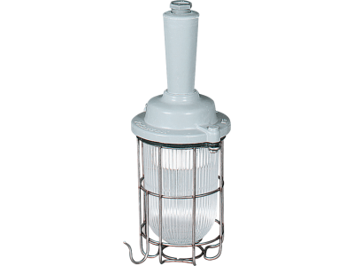 Portable well glass fixture in thermosetting GRP with protection cage in steel IP65