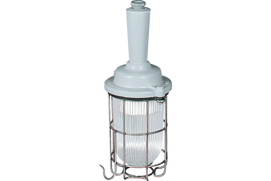 Portable well glass fixture in thermosetting GRP with protection cage in steel IP65