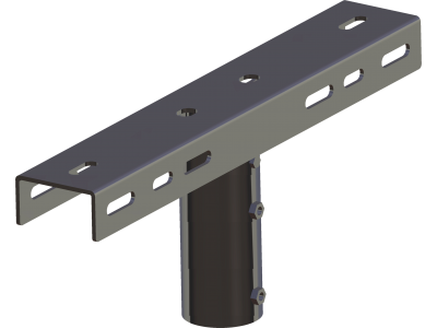 Cross beam for pole-top mounting 1 or 2 X-TIGUA floodlights