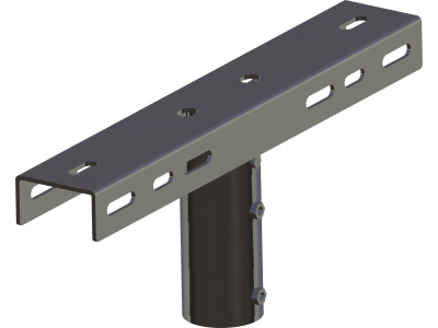 Cross beam for pole-top mounting 1 or 2 XTIGUA-EX floodlights